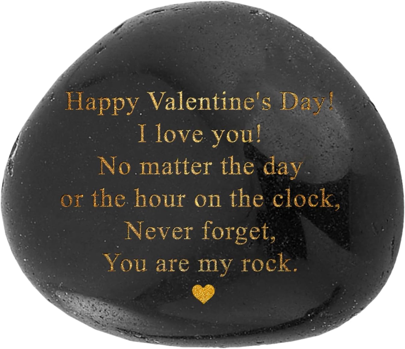 Happy Valentines Day Gift - Black Polished You are My Rock Engraved Pebble - Emotional Valentines Gifts for Him, Valentines Gifts for Her - Boyfriend Gifts, Girlfriend Gifts, Gifts for Couples