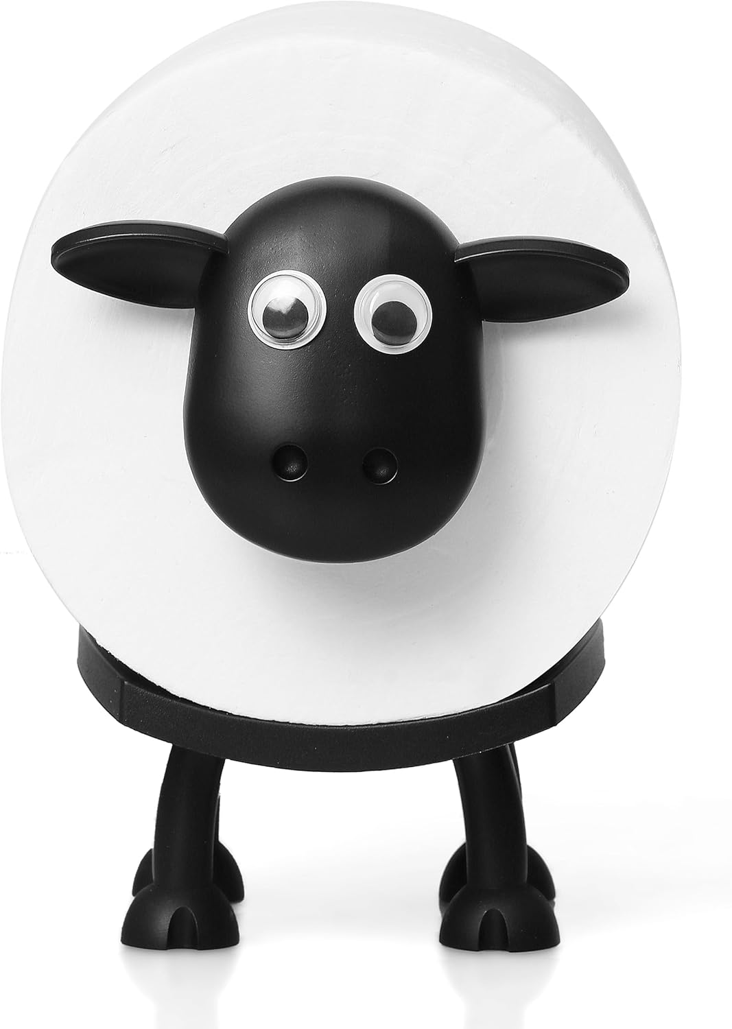 VELENTI Sheep Toilet Roll Holder - Funny Toilet Paper Holder Free Standing Bathroom Set - 3D Printed Black Sheep Loo Roll Holder - Hilarious Tissue Paper Roll Storage - Cute Bathroom Decor - Set Of 3