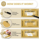 Gift For Her And Him - Golden Ticket Scratch-off Cards with Envelopes, Birthday Cards Gifts for Wife, Women, Men - Scratch Card to Personalize - Gift for Girlfriend, Date Night Present, Travel Gift