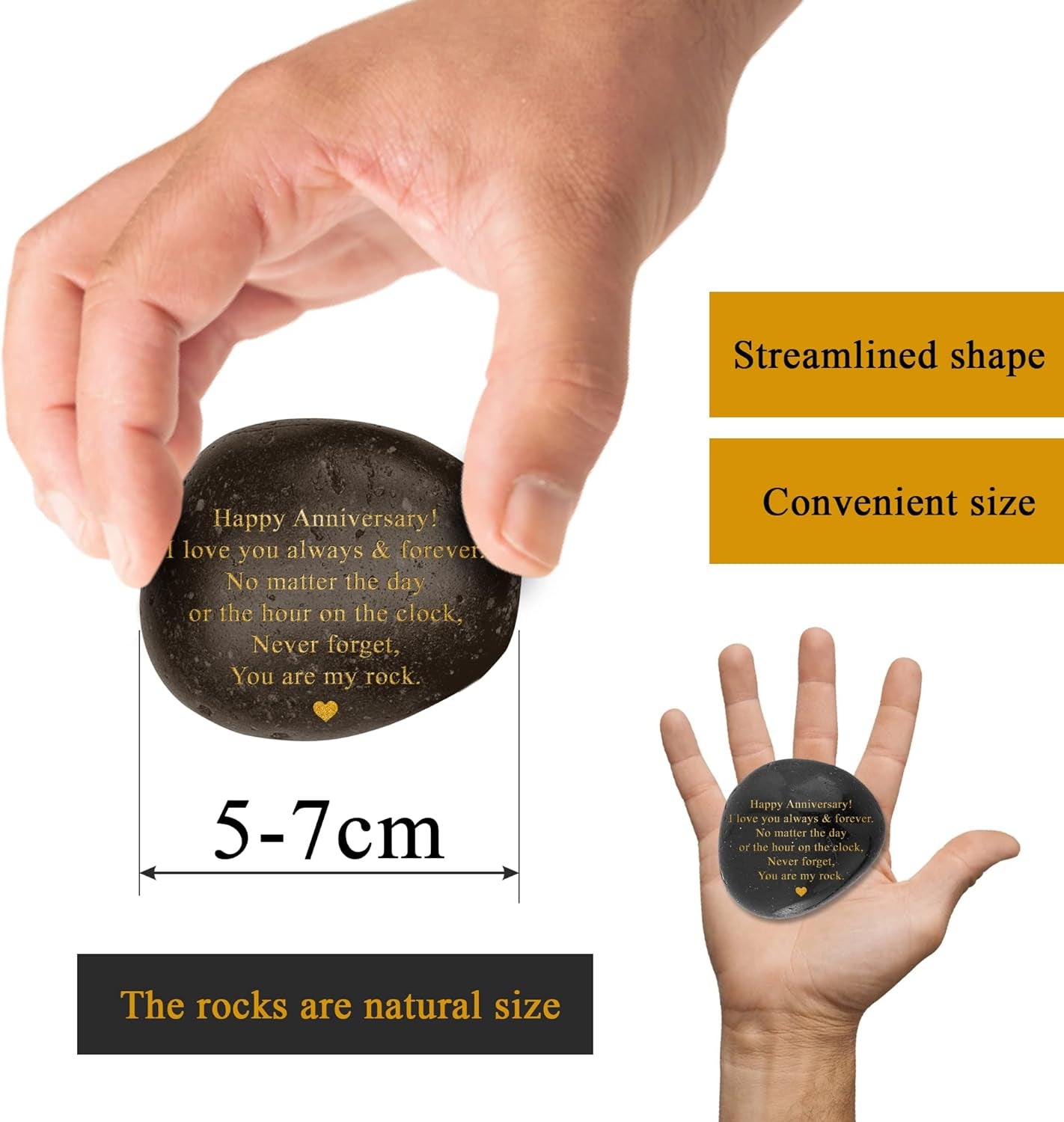 Happy Anniversary Rock - Heartwarming You are My Rock Wedding Anniversary Presents, Inspiring Anniversary Keepsake for Her, Anniversary Presents for Him, Anniversary Presents for Couple