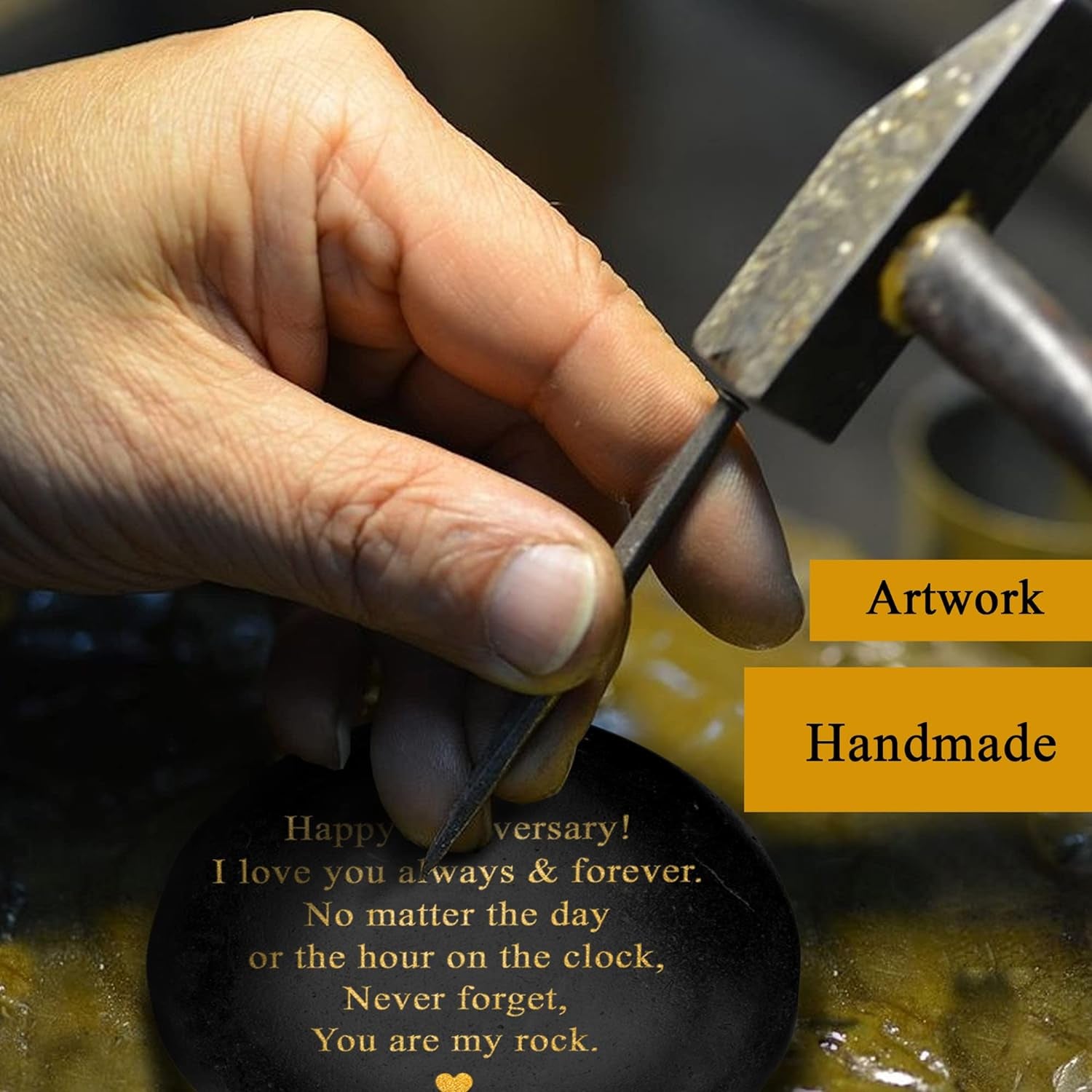 Happy Anniversary Rock - Heartwarming You are My Rock Wedding Anniversary Presents, Inspiring Anniversary Keepsake for Her, Anniversary Presents for Him, Anniversary Presents for Couple