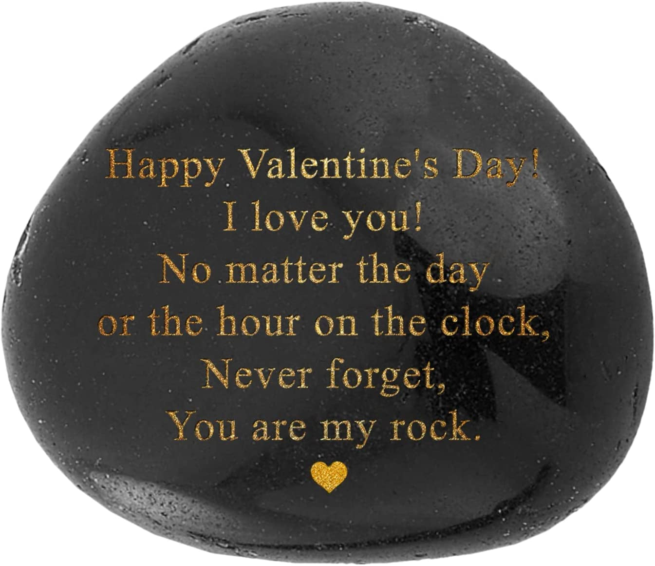 Happy Valentines Day Gift - Black Polished You are My Rock Engraved Pebble - Emotional Valentines Gifts for Him, Valentines Gifts for Her - Boyfriend Gifts, Girlfriend Gifts, Gifts for Couples