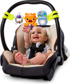 Bright Starts, Take Along Musical Carrier Activity Toy Bar, 4 Melodies, Ball Rattle, Self Discovery Mirror, Bead Chaser, Jungle Themed Baby Toys, Clip on Pram & Pushchair, Ages Newborn +, Multi-Colour