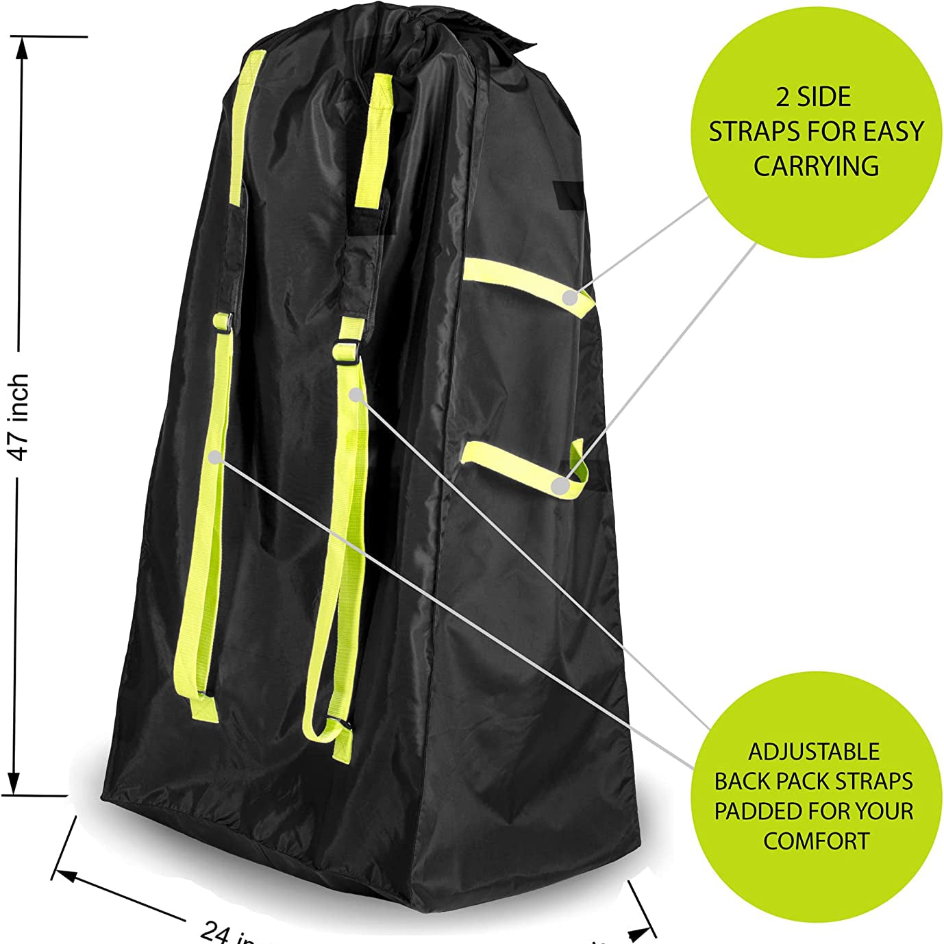 VolkGo Premium Quality Durable Stroller Bag for Airplane - Standard or Double/Dual Stroller Gate Check Bag