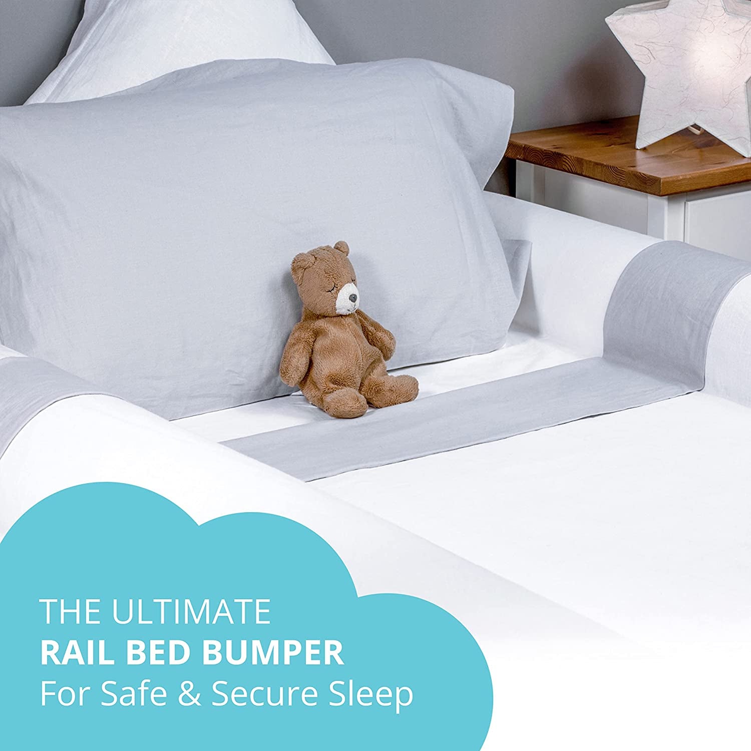 Banbaloo- Rail Bed Bumper for Toddler/Safety Barrier Bed for Babies or Children- Anti-Fall/Anti-Slip Foam Transportablel Rail- Perfect for Double, Pull-Out beds and Montessori.