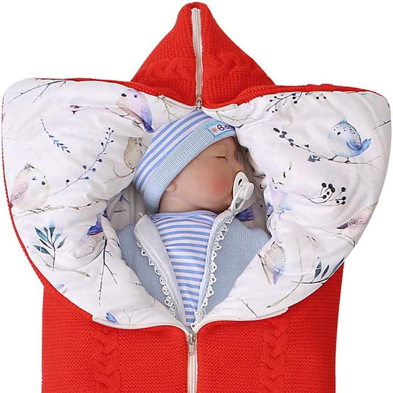Baby Swaddle Blanket Stroller Wrap,Soft Thick Fleece Warm Blanket Newborn Sleeping Bag for 0-12 Month Boys Girls