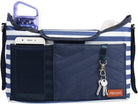 PREMYO Buggy Organiser Pram Bag Stroller - Cup Holder Universal Fit Spacious - with Changing Mat Shoulder Strap Black