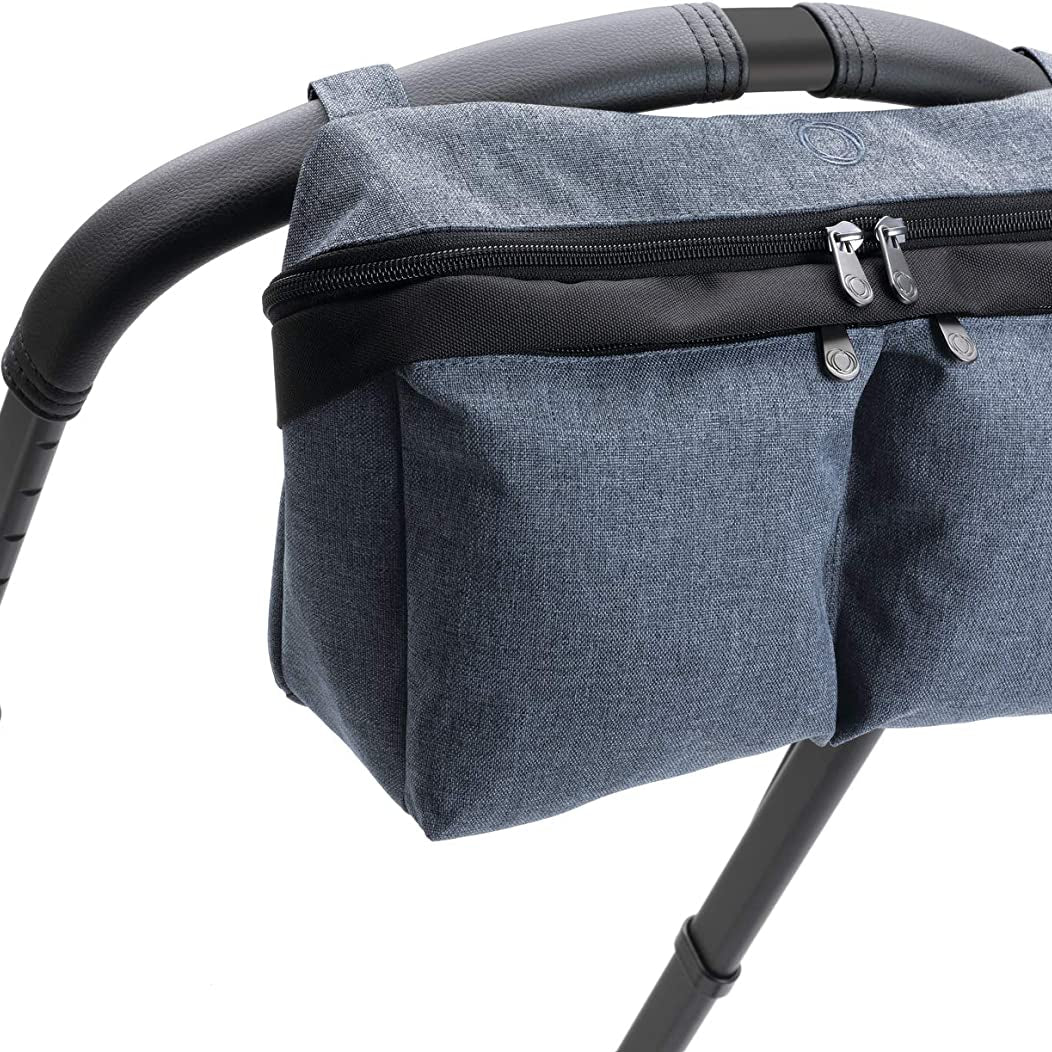 Bugaboo Universal Pushchair Organiser Bag, Attaches to Handlebar, Blue Melange