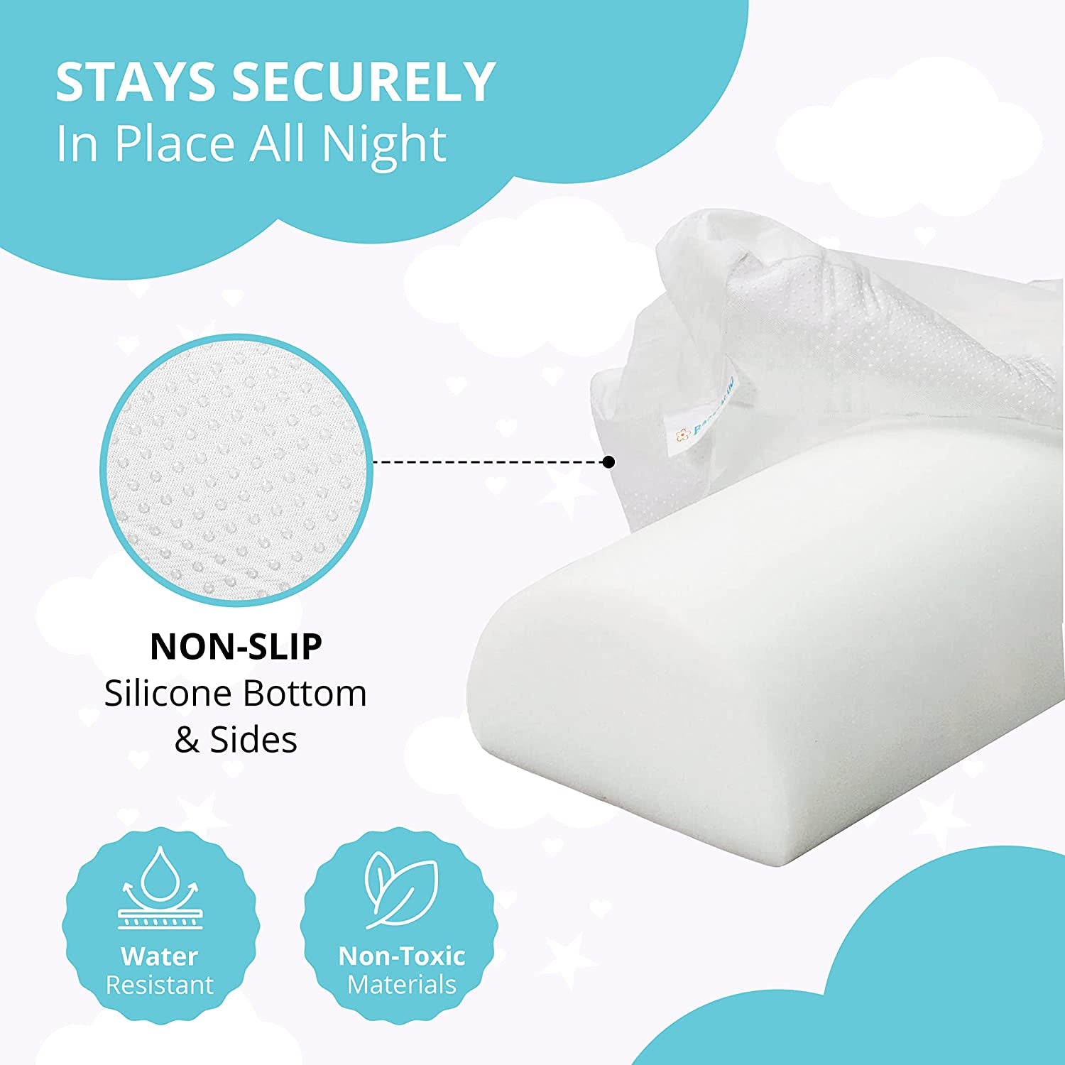 Banbaloo- Rail Bed Bumper for Toddler/Safety Barrier Bed for Babies or Children- Anti-Fall/Anti-Slip Foam Transportablel Rail- Perfect for Double, Pull-Out beds and Montessori.