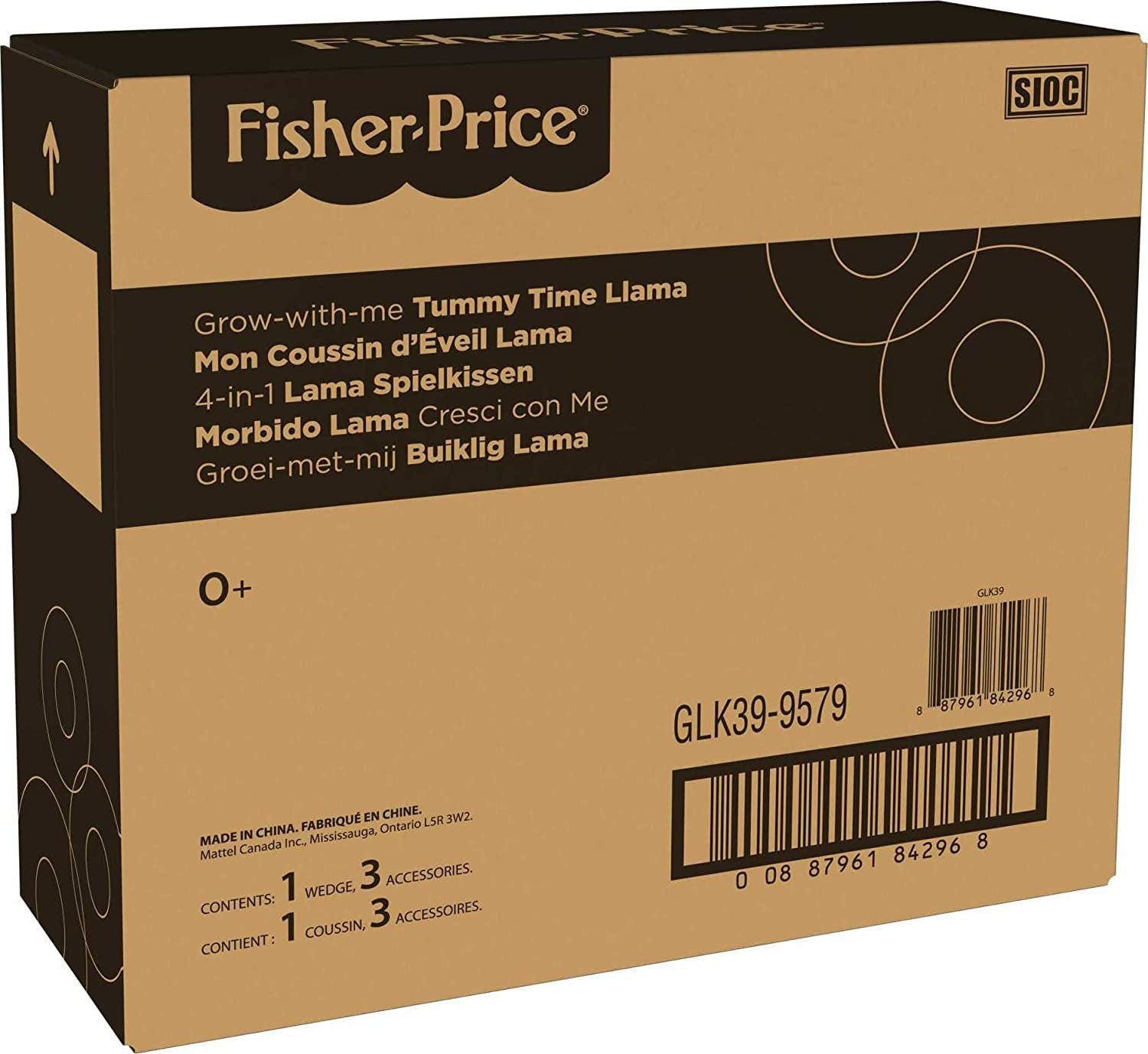 Fisher-Price Grow-with-Me Tummy Time Llama, 4 Ways To Play As Baby Grows, 3 Take-Along Toys, Engages Baby’s Senses Of Sight, Hearing and Touch, GLK39