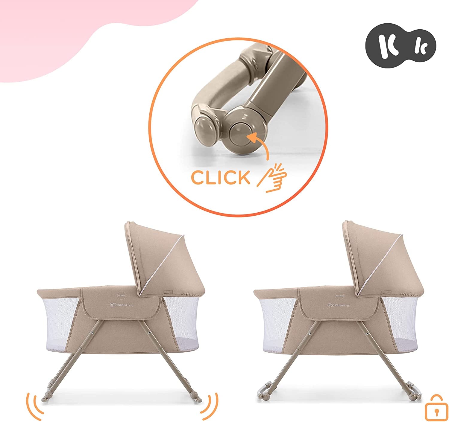 Kinderkraft LOVI Rocking Travel Cot - 5 kg