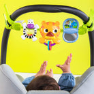 Bright Starts, Take Along Musical Carrier Activity Toy Bar, 4 Melodies, Ball Rattle, Self Discovery Mirror, Bead Chaser, Jungle Themed Baby Toys, Clip on Pram & Pushchair, Ages Newborn +, Multi-Colour