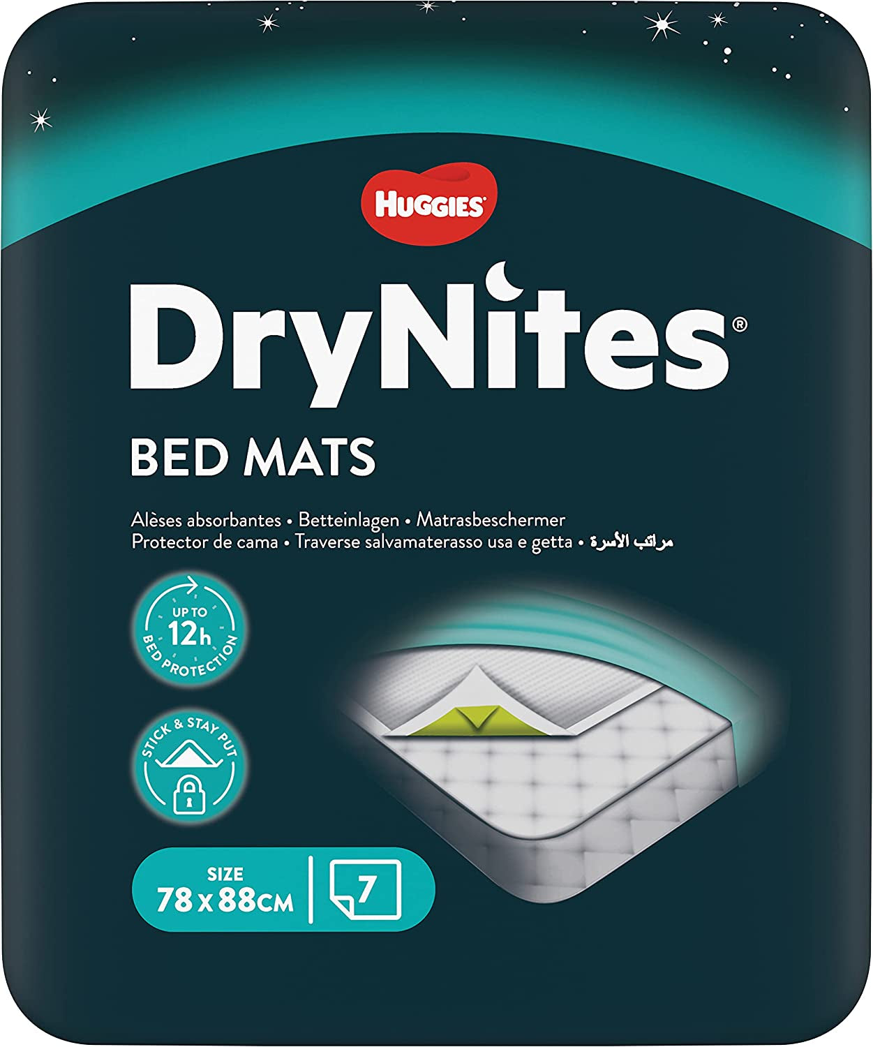 Huggies DryNites, Bed Mats - 28 Mats Total (4 Packs of 7 Mats) - Disposable Bed Mats for Children and Teens