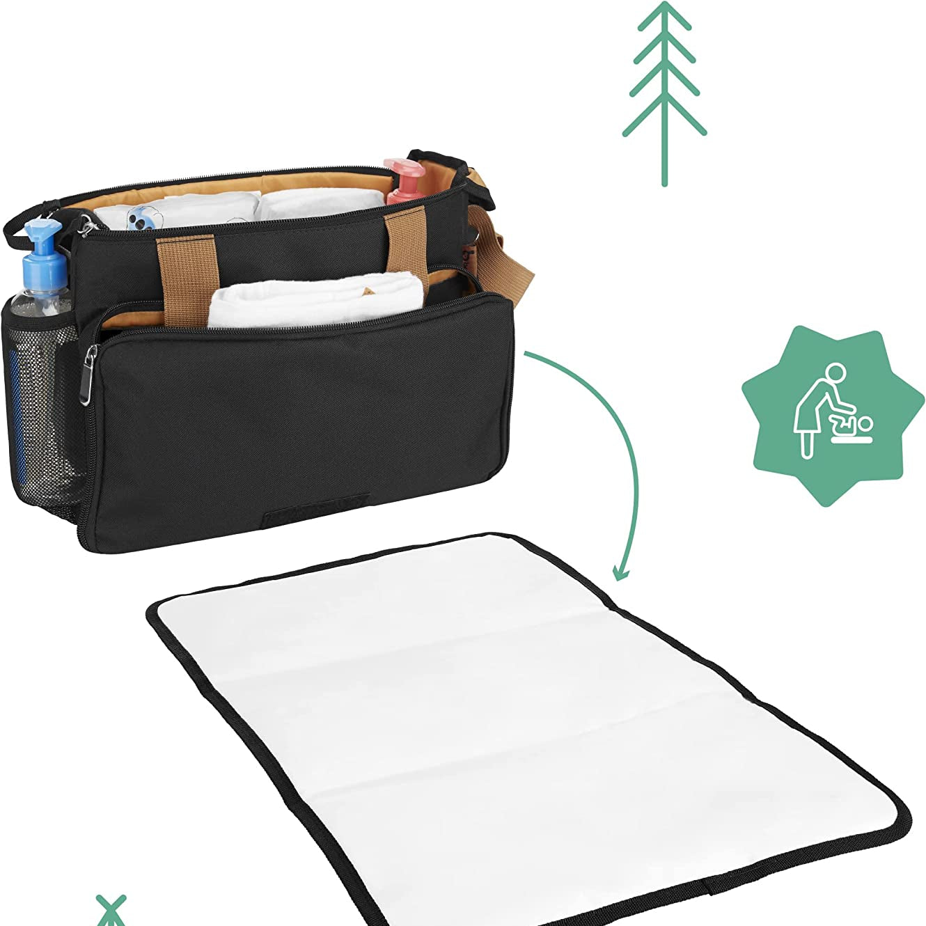Badabulle Easy Travel pram organiser, buggy organiser, pushchair organiser, stroller organiser, pram bag