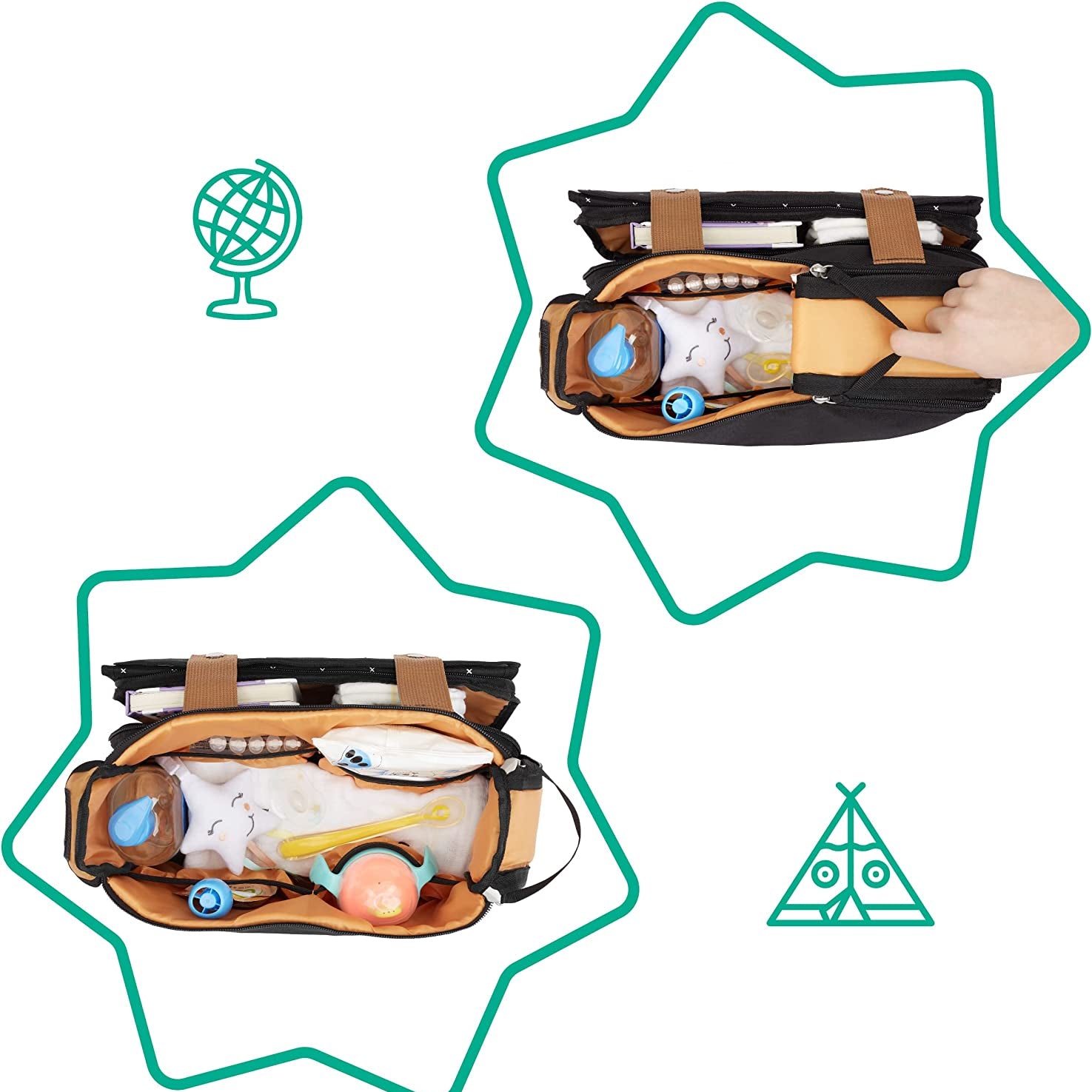 Badabulle Easy Travel pram organiser, buggy organiser, pushchair organiser, stroller organiser, pram bag