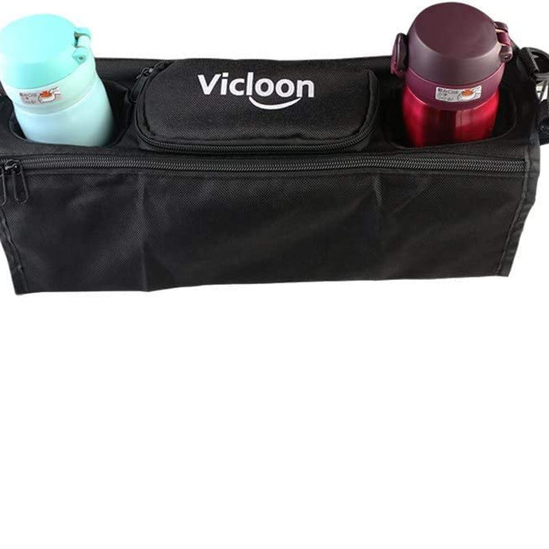 Vicloon Multifunctional Baby Stroller Organizer Storage Bag, Waterproof Stroller Accessories Bag,Pram Pushchair Cup Holder Stroller Buggy Bottle Hanging Storage Pouch,Hanging Pallets Bag,Diaper Bag