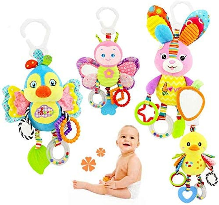 Dreamsdox Cute Animal Soft Baby Rattles Teether Toys, Baby Crib Cot Pram Hanging Rattles Stroller Car Seat Toy (Rabbit)