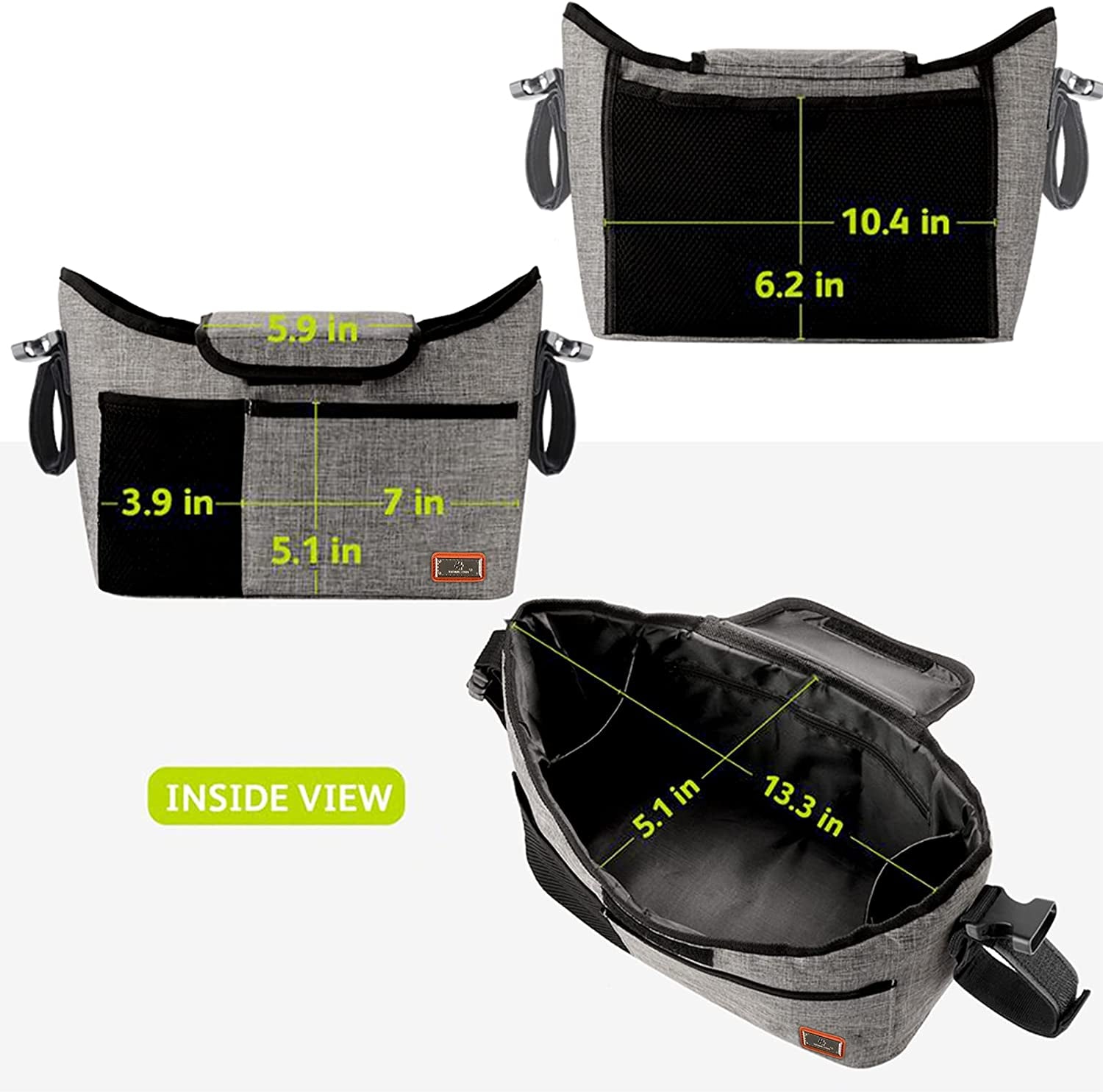 Buggy Pram Bag Organiser Large Capacity 11L