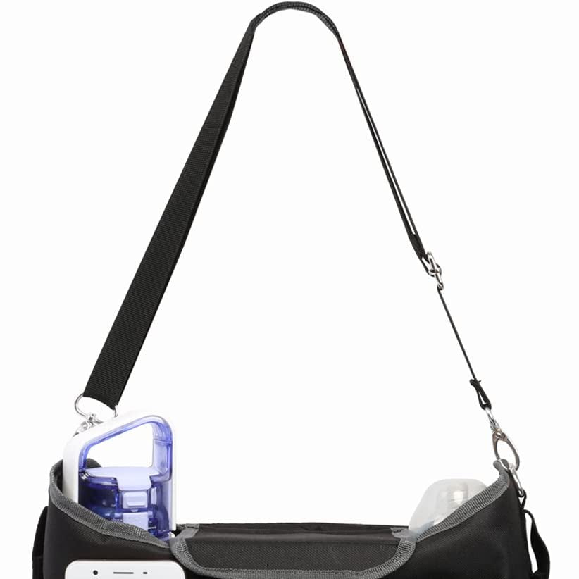 PREMYO Buggy Organiser Pram Bag Stroller - Cup Holder Universal Fit Spacious - with Changing Mat Shoulder Strap Black