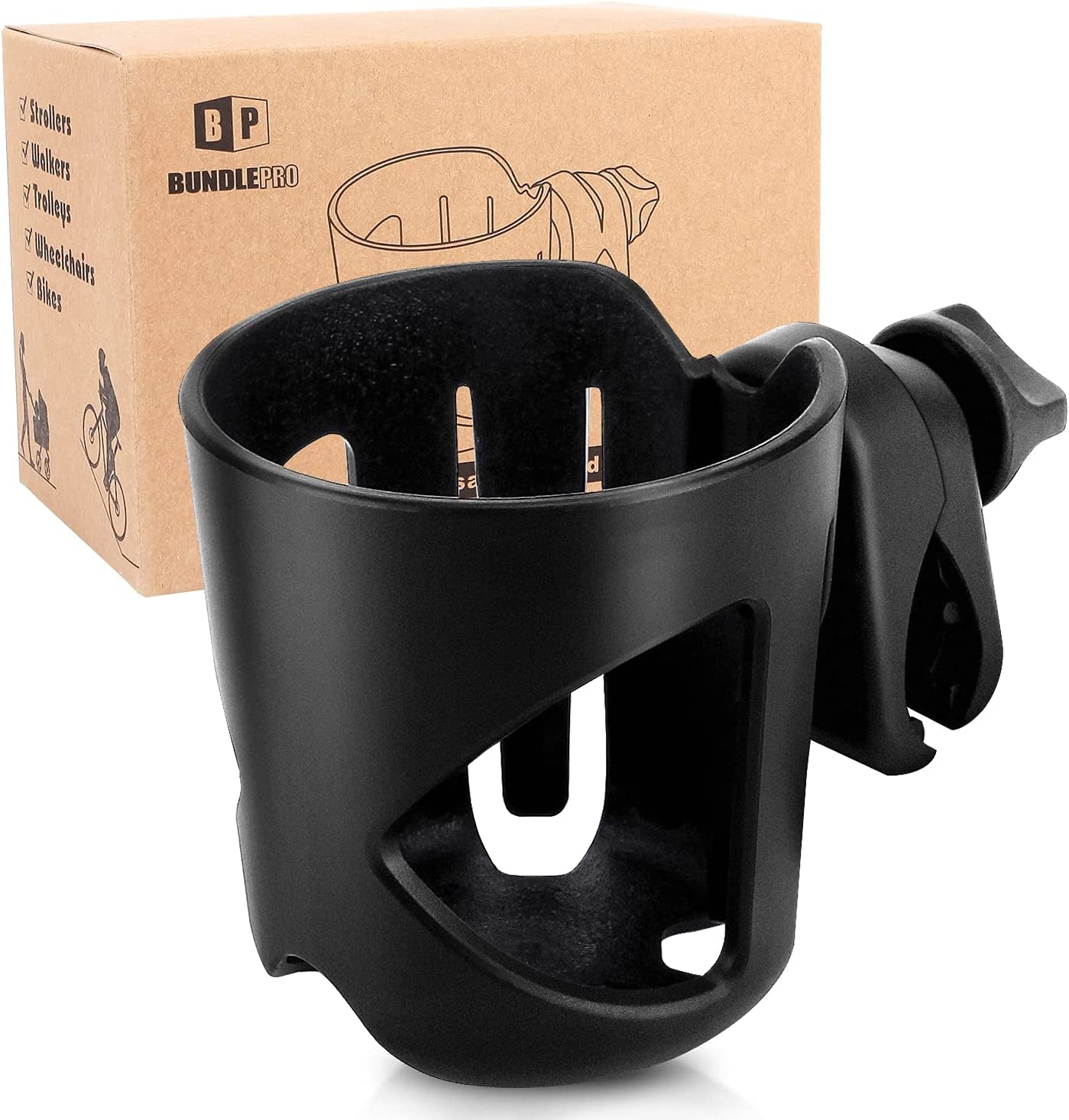 Stroller Cup Holder, Universal Drink Holder for Bikes, Trolleys or Walkers, Fits Most Cups
