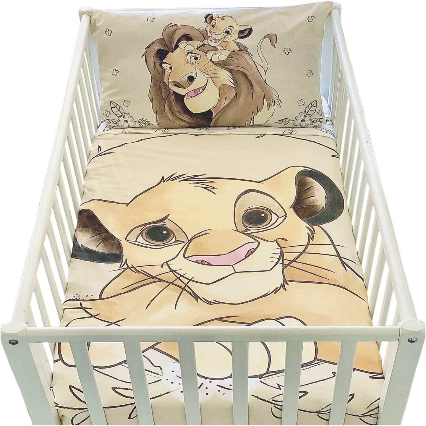 Cot Bed Duvet Cover and Pillowcase Set | The Lion King Bedding Set | Disney Bedding