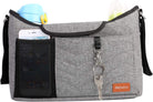 PREMYO Buggy Organiser Pram Bag Stroller - Cup Holder Universal Fit Spacious - with Changing Mat Shoulder Strap Black