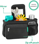 Non-Slip Pram Organiser with Cup Holder, Exclusive Strap Grip Handlebar, Universal Buggy Organiser Bag for Every Model Pushchair and Stroller