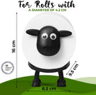 VELENTI Sheep Toilet Roll Holder - Funny Toilet Paper Holder Free Standing Bathroom Set - 3D Printed Black Sheep Loo Roll Holder - Hilarious Tissue Paper Roll Storage - Cute Bathroom Decor - Set Of 3