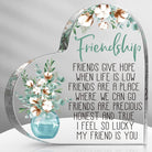 VELENTI Friendship Gifts - Acrylic Heart Friendship Gift for Her - Inspirational Gifts for Women - Long Distance Relationship Gifts -Best Friend Gift, Bestie Gifts (Sunflower Style)