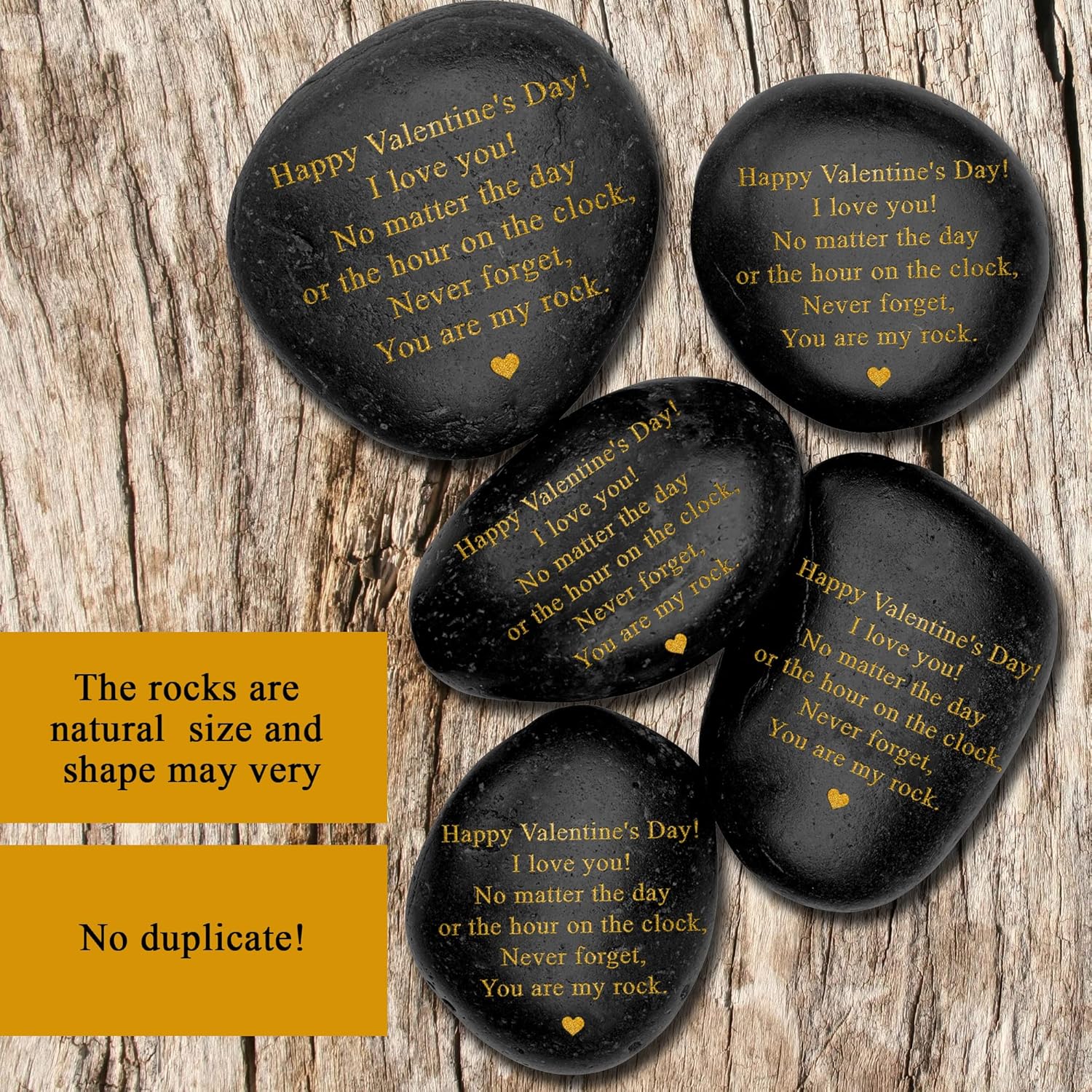 Happy Valentines Day Gift - Black Polished You are My Rock Engraved Pebble - Emotional Valentines Gifts for Him, Valentines Gifts for Her - Boyfriend Gifts, Girlfriend Gifts, Gifts for Couples