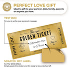 Gift For Her And Him - Golden Ticket Scratch-off Cards with Envelopes, Birthday Cards Gifts for Wife, Women, Men - Scratch Card to Personalize - Gift for Girlfriend, Date Night Present, Travel Gift