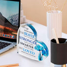 Motivational Gifts - Acrylic Hearts with Heartwarming Message - Inspirational Gifts for Women, Men Gifts - Home Office Desk Decor - Best Friends Gifts, Colleague Leaving Gifts, (Heart - Blue Flower)