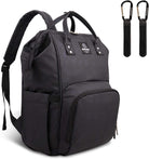 Pipi Bear Changing Backpack Bag Waterproof Baby Changing Bag Cool Nappy Backpack Organizer Large Capacity Diaper Tote Bag (Black)