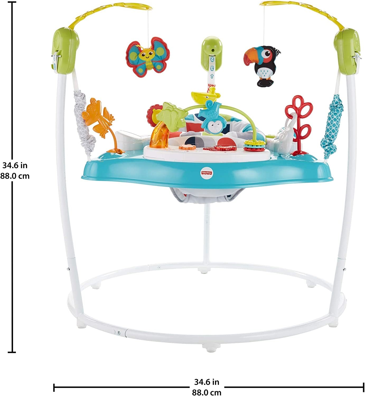 Fisher-Price Color Climbers Jumperoo, Freestanding Bouncing Baby Activity Center with Lights, Music and Toys - GWD42