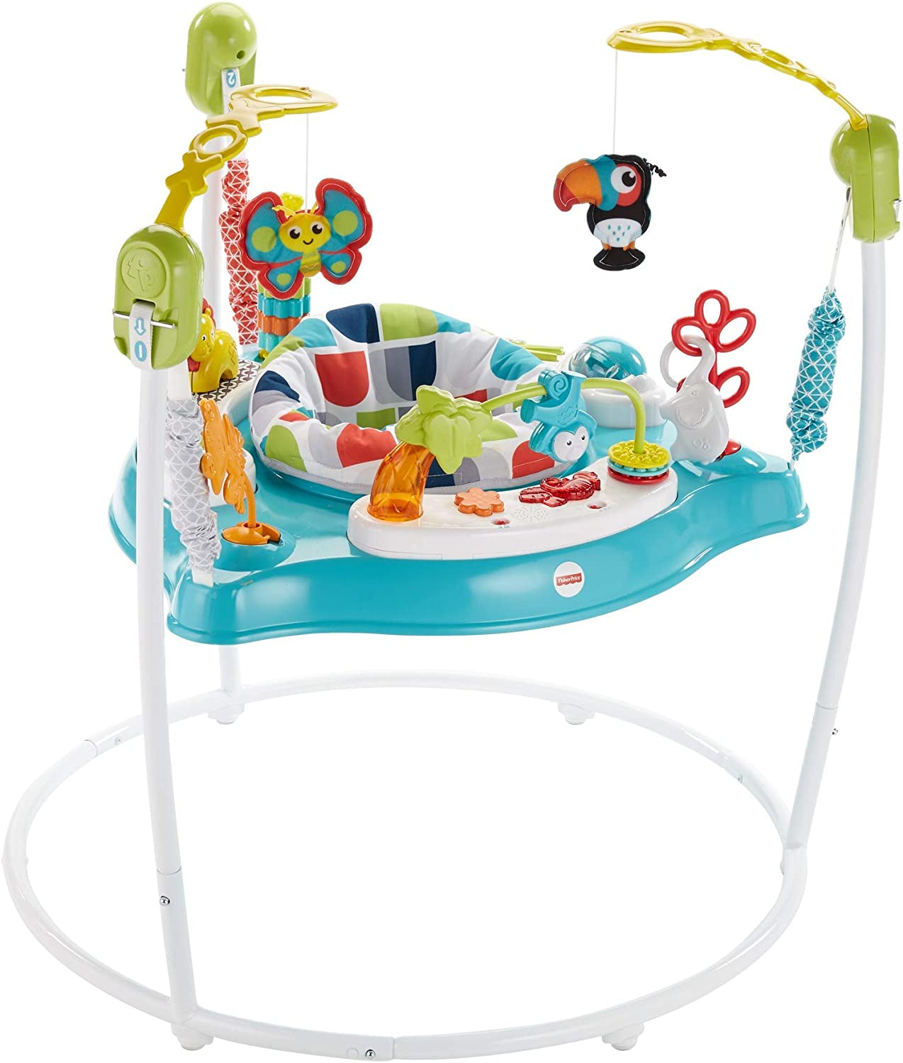 Fisher-Price Color Climbers Jumperoo, Freestanding Bouncing Baby Activity Center with Lights, Music and Toys - GWD42
