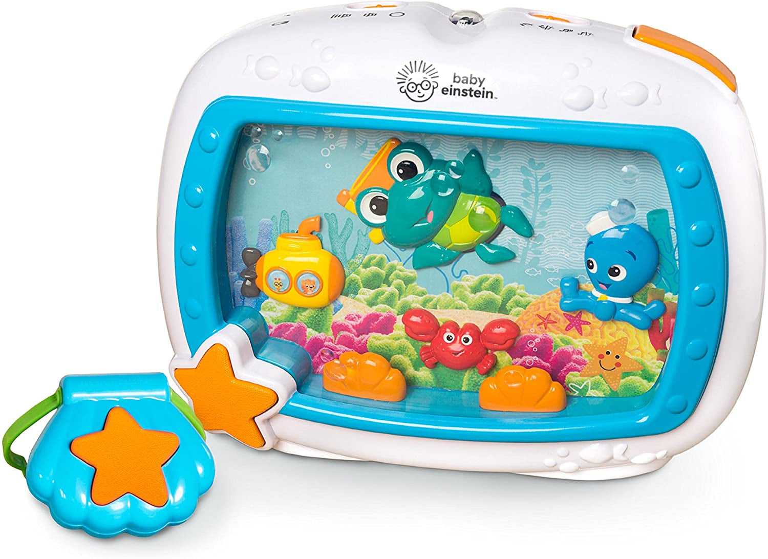 Baby Einstein, Sea Dreams Soother Cot Toy with Remote, Lights and Melodies, Newborns and up Multi