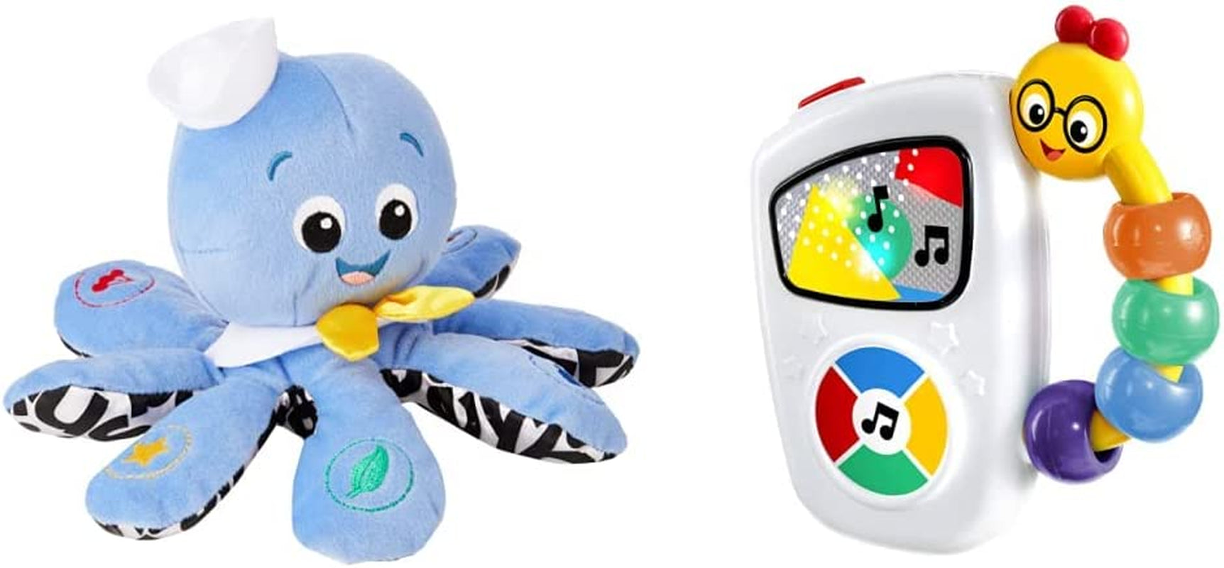 Baby Einstein, Octoplush Musical Octopus Stuffed Animal Plush Toy, 25+ Melodies & Sounds, 3 Languages, Educational Promotes Colour Discovery, Toddler Toy, with Volume Control, Age 3 Month+, Blue