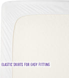 ClevaMama Waterproof Mattress Protector, Cotton Fitted Sheet for Baby Cot Bed - White - 60x120x15 cm