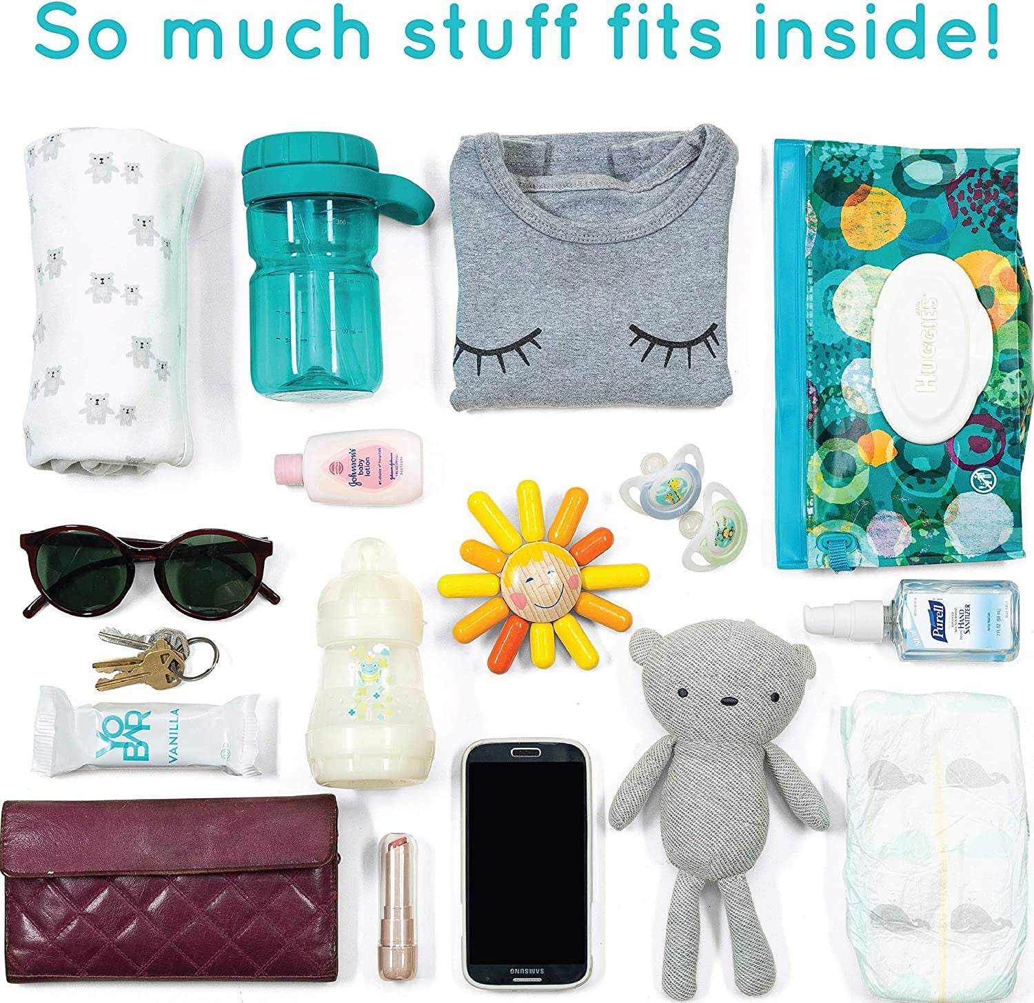 Non-Slip Pram Organiser with Cup Holder, Exclusive Strap Grip Handlebar, Universal Buggy Organiser Bag for Every Model Pushchair and Stroller