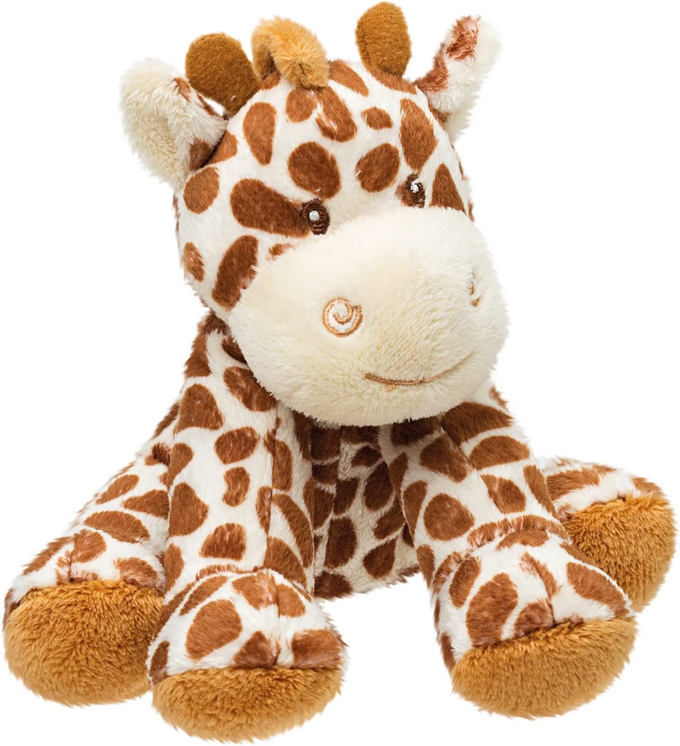 Suki Baby Small Bing Bing Soft Boa Plush Rattle with Embroidered Accents (Giraffe)