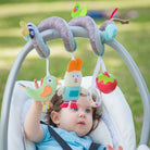 Taf Toys 12105, multicolour Garden Spiral Baby Pram, Buggy, Pushchair or Car Seat. 3 Hanging Early Development Sensory Rattling Toys + Dummy case. Velcro Straps. Suitable for Boys & Girls from Birth