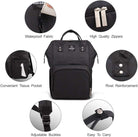 Pipi Bear Changing Backpack Bag Waterproof Baby Changing Bag Cool Nappy Backpack Organizer Large Capacity Diaper Tote Bag (Black)
