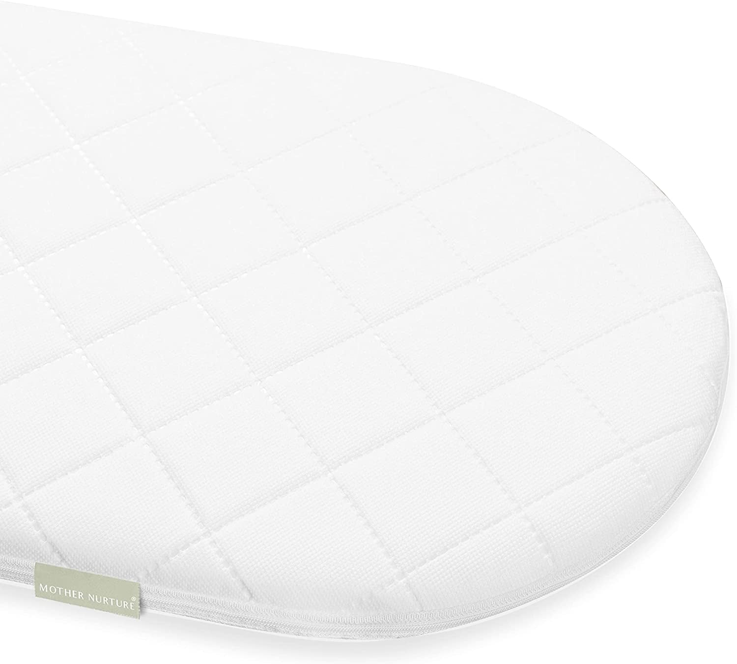 Mother Nurture Classic Foam Travel Cot Mattress, White, 90 x 50 x 7 cm - Fits Joie Kubbie