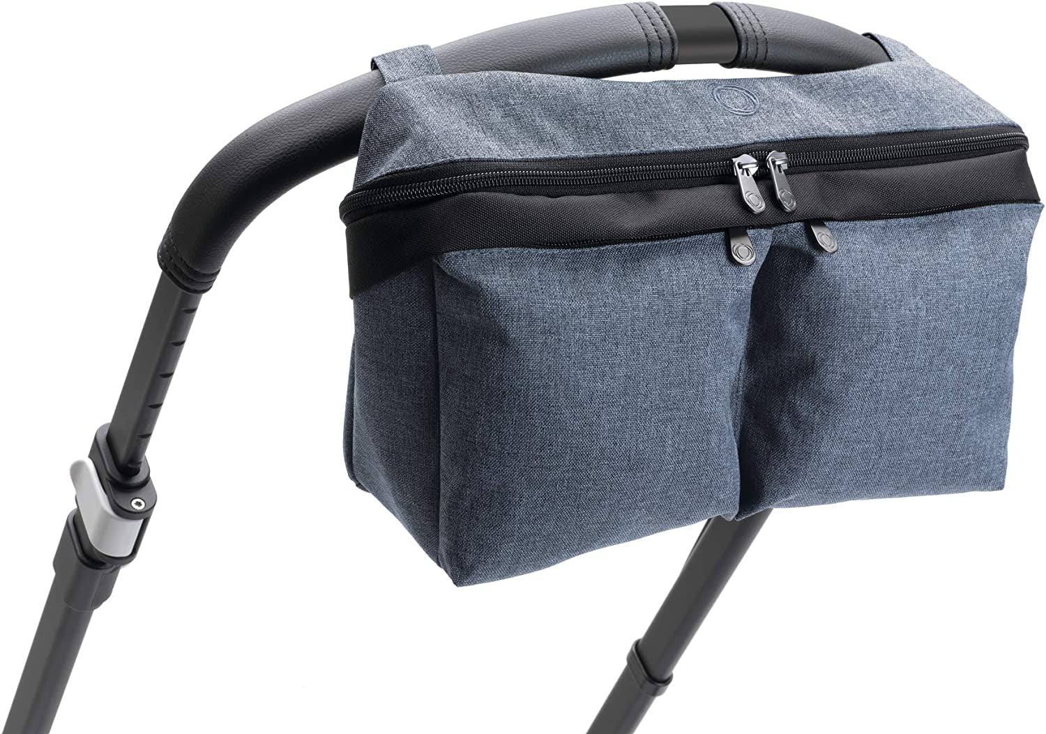 Bugaboo Universal Pushchair Organiser Bag, Attaches to Handlebar, Blue Melange