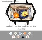 Pipi Bear Changing Backpack Bag Waterproof Baby Changing Bag Cool Nappy Backpack Organizer Large Capacity Diaper Tote Bag (Black)
