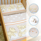 2 Piece Baby Kids Bedding Set 120x90cm Duvet Cover & Pillowcase for Toddler Cot (Mika Beige)