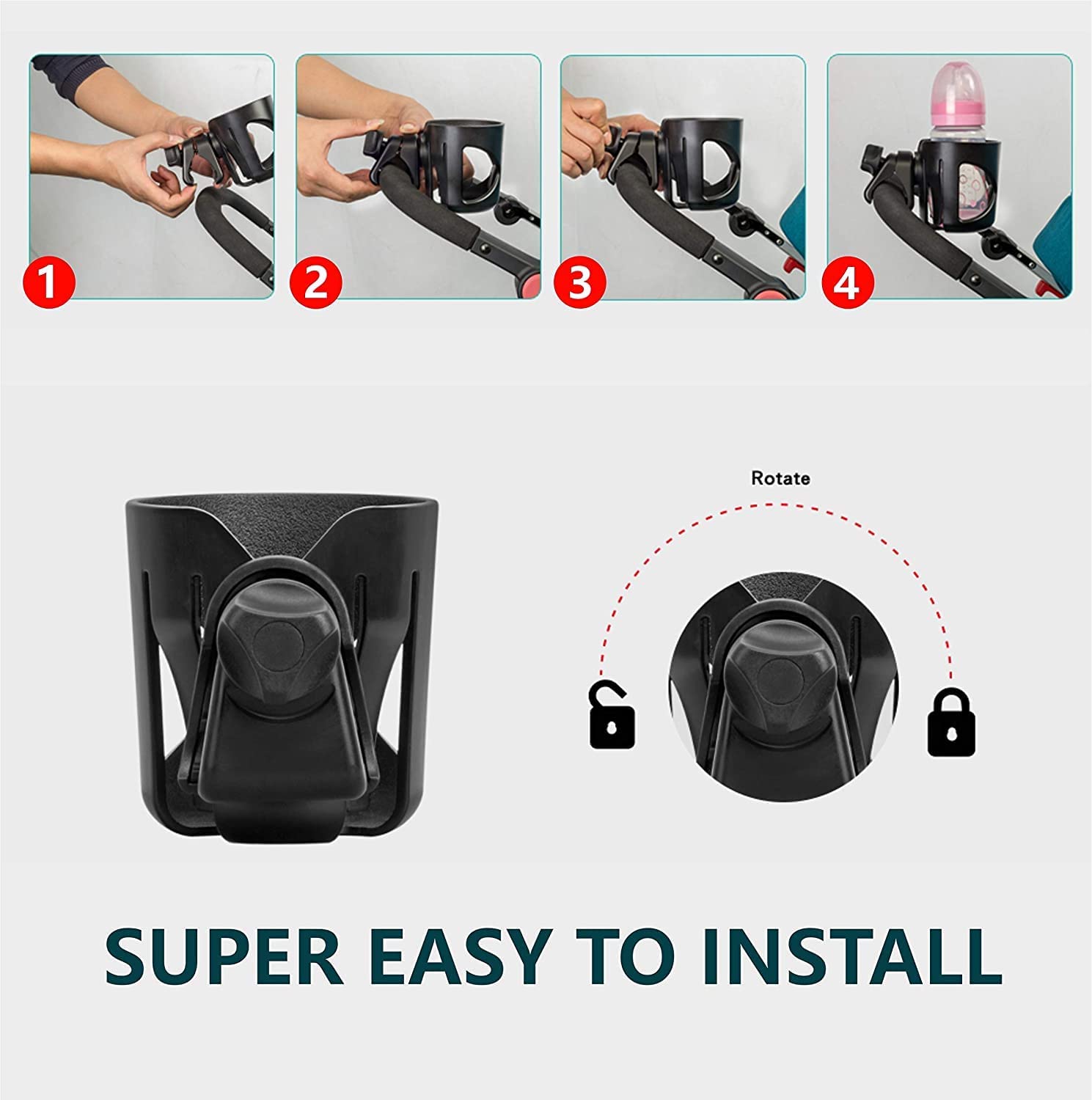 Snack Tray For Stroller Universal 3 In 1 Snack Tray With Cup Holder, Phone Holder Universal Snack Tray For Stroller