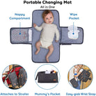 Changing Bag Backpack, Dikaslon Large Nappy Back Pack Multifunction Baby Bags with Portable Changing Mat, Pacifier Holder, and Stroller Straps, for Mom and Dad (Dark Grey)