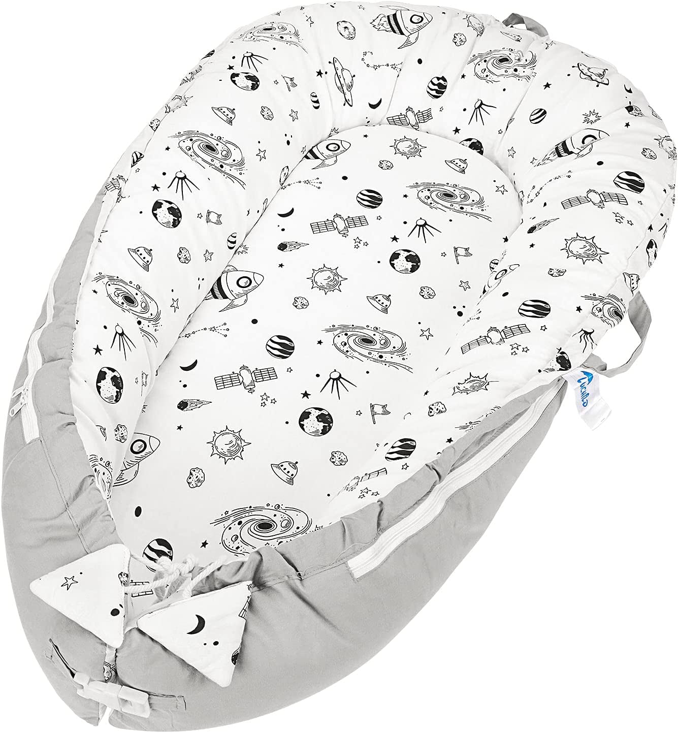 Loevin Baby Lounger For Newborn Portable Bag,Baby Nest Co Sleeping For Baby In Bed With Pillow,Newborn Lounger Adjustable Size & Strong