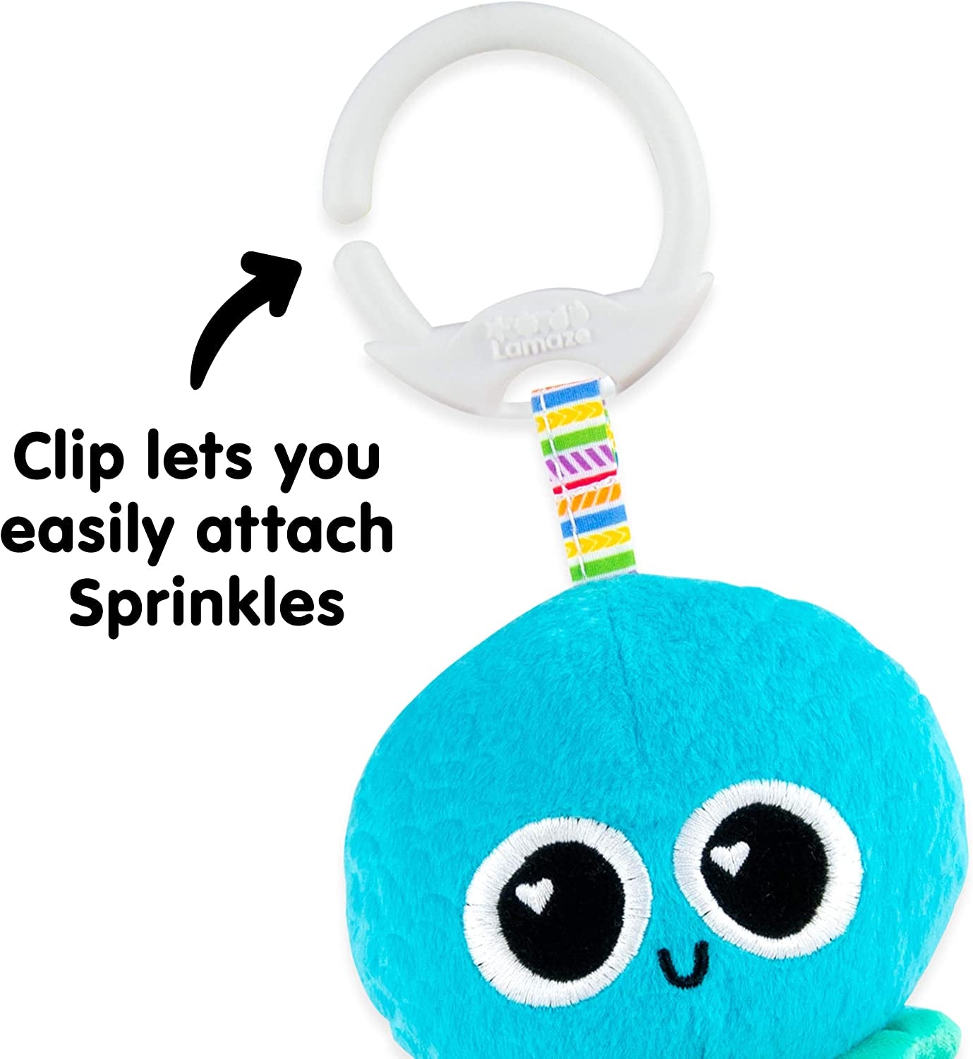 LAMAZE L27194 Mini Clip & Go Sprinkles The Jellyfish, Clip on Pram and Pushchair Newborn, Sensory Toy for Babies Boys and Girls from 0-6 Months